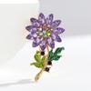 Purple Sunflower Temperament, Luxury, Exquisite and Elegant Sunflower Female Accessories Brooch