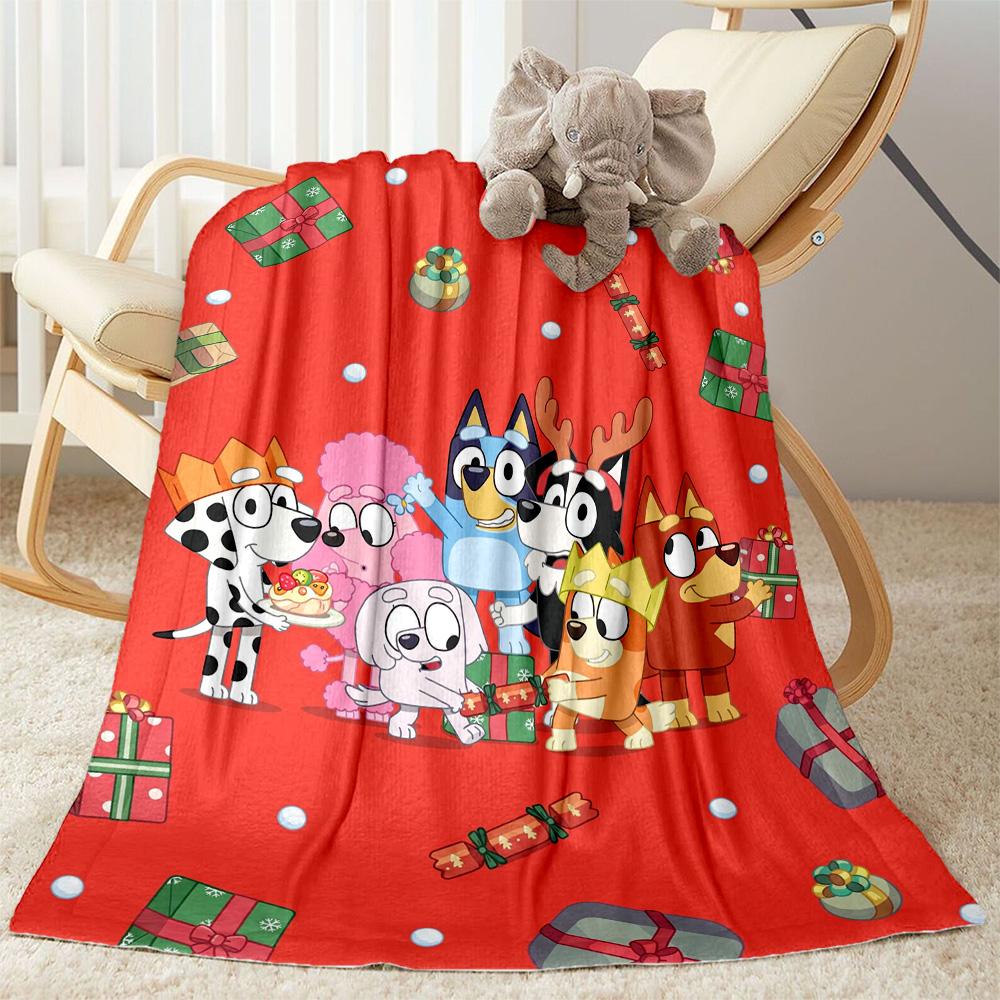 Bluey's Blue Fun Blanket Soft Warm Cozy Perfect for Office Chair Office Chair All-Season Use Stylish Decor Suitable for Gifting Relatives and Friends