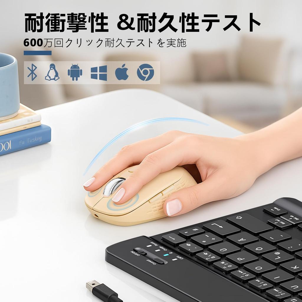 Wireless Bluetooth Muncă Ușor 6 DPI Conectează până la 3 Dispozitive Silențios Compatibil cu și PC Mouse, 5.2 + 2.4Ghz, Mouse, Latență Ultra-Redusă,