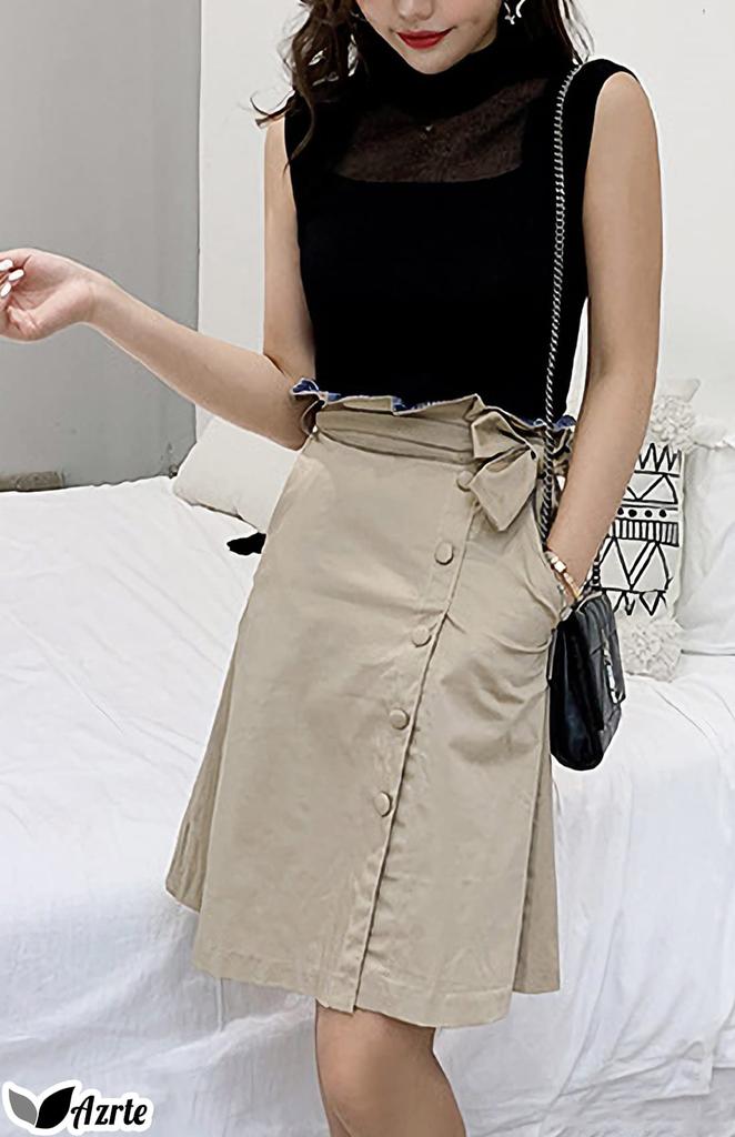 Azulte Sleeveless Tank Summer One Size Fits Size 268 Women's See-Through Top, Knit, Slimming, Stretch, Sexy, Elegant, Most, Thin, Black,