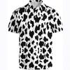 Cow Print Short Sleeve Polo Shirt, Stylish Casual Top for Everyday Wear