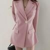 Women's Summer Retro Thin Blazer Pure Color Simple Commuter Loose Tops
