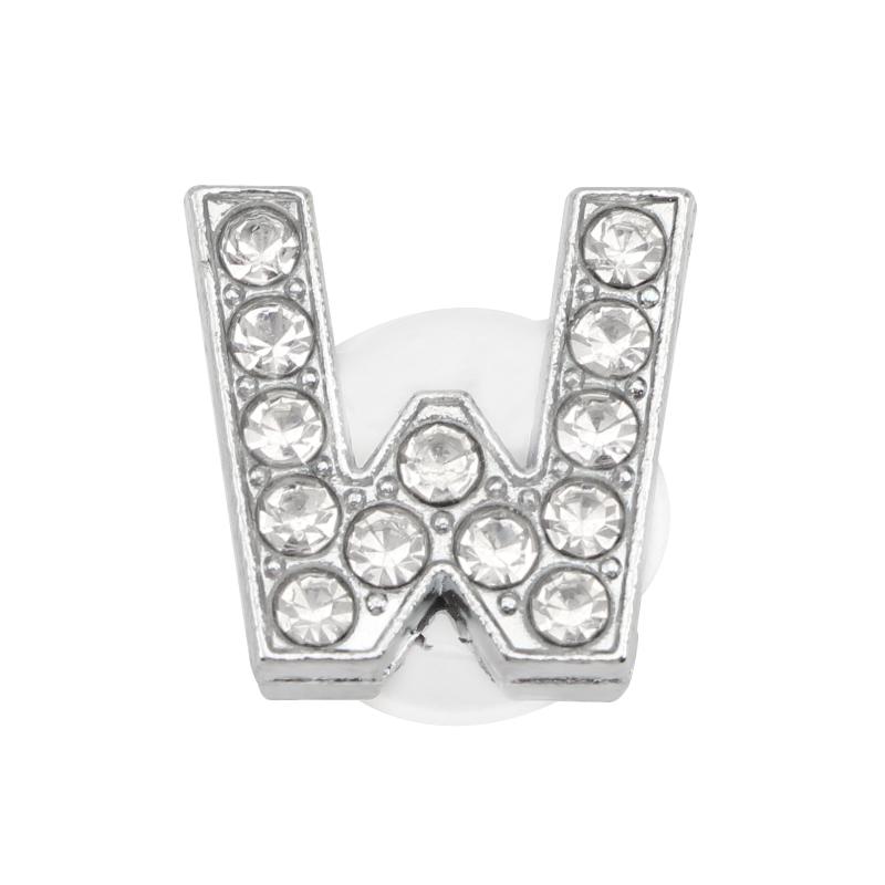 1PC Shoe Charms Glitter Rhinestone Letter Crystal Alphabet Shoes Charm Decorations Jewelry Slider Bracelet Wristbands Accessorie