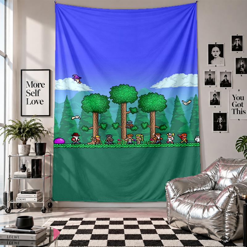 Wall TapestryTerraria Art Hanging Cloth Decorative Background Cover for Room Decoration
