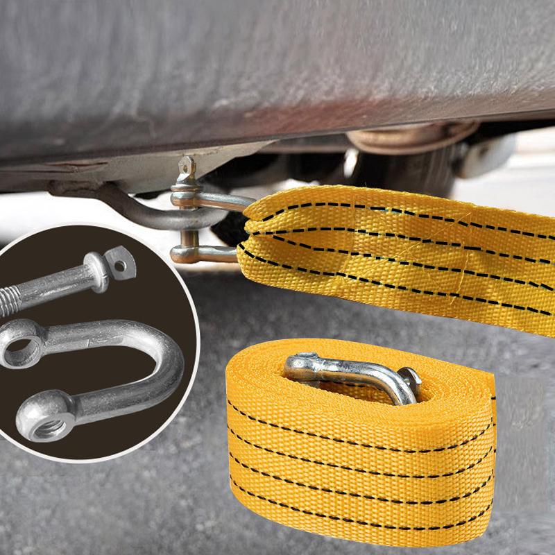 3T/5T Car Tow Cable Heavy Duty Trailer Rope Towing Pull Rope Strap Hooks Van Used Emergency Road Rescue