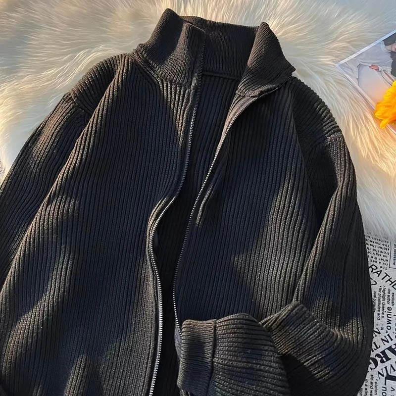 Thickened Jacket for Women Fall Warm Comfortable Loose Knitted Cardigan Zipper Sweater Casual Versatile Outside Wear Warm Jacket
