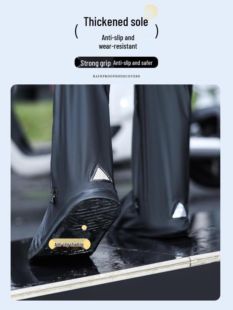 Waterproof Over-the-Knee Cycling Overshoes: Durable, Thick, Anti-Storm Rain Boots