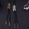 Bolo Tie for Men Western Cowboy Style Necktie with Carved Cicada Buckle Decorations Costume Accessories