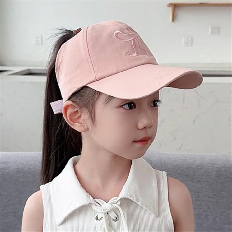 Kids Outdoor Sun Protection Hat Cotton Polyester Mix Adjustable Closure Bows Embellishment 5 Vibrant Colors