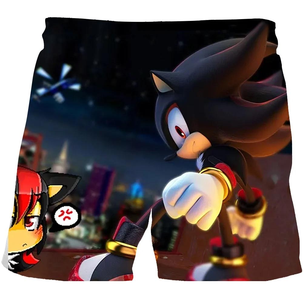 2025 Pantaloni de plajă MINISO pentru copii 4-14A Pantaloni scurți Sonic 2 Fete Băieți Pantaloni Harajuku Pentru Copii Imprimeu Desene Animate 3D Pantaloni Kdis