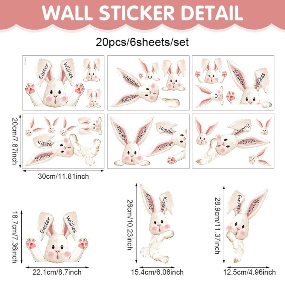 Self-Adhesive Wall Stickers Easter Festival Party Sticker New Bunny Sticker Glass Decoration