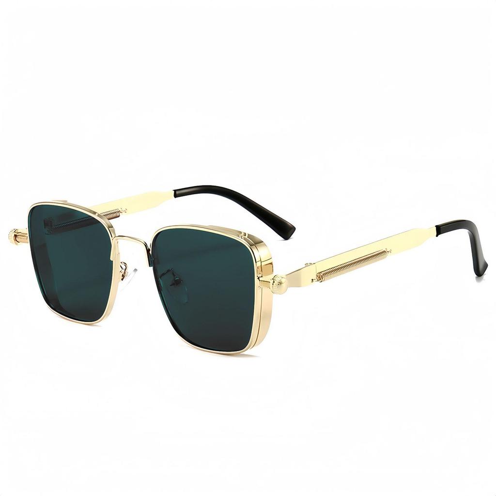 Retro Steampunk Square Metal Sunglasses: European & American Style, High-End Fashion