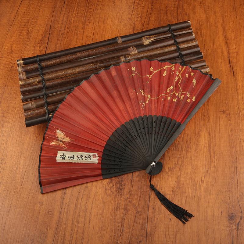 Manual Fan Wedding Motives Ancient Costume Chinese Style Foldable Hand Fans  Hand Fans Wood Foldable Hand Fan