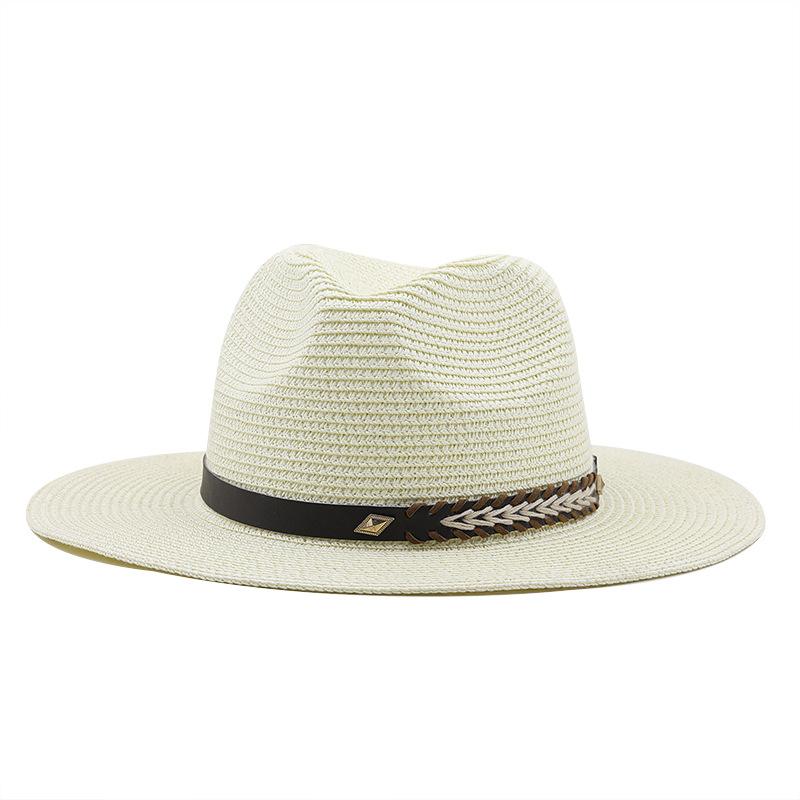 Spring and summer new men's and women's outdoor leisure straw hats, summer shading sun straw hats, British gentleman's top hats
