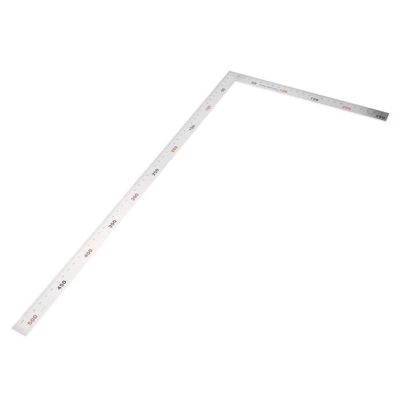 90 Degree Framing Square Ruler Layout Template Tool L Shape Right Angles Ruler Universal Stainless Steel Measuring Ruler
