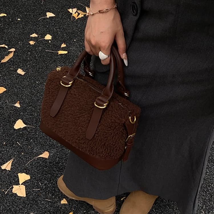 Damen Plüschtasche Schulter Schräg Umhängetasche