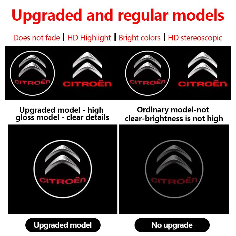 2Pcs Car Door Welcome Laser Led Projector Logo Light Wireless Car Accessorie For Citroen C4 C3 C5 C1 Berlingo Celysee Cactus