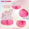 9pcs Rainbow Unicorn Honeycomb Balls Party Table Decorations Paper Fan Set Birthday Party Baby Shower Decor Desktop Supplies