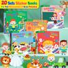 Set di Libri di Adesivi 10/20 pezzi Scena Multipla Gioco Puzzle Fai da Te Giocattoli Montessori per Bambini Apprendimento Educativo Giocattoli Classici per Bambini