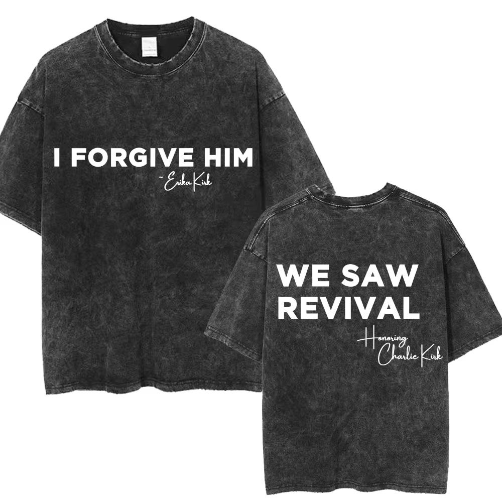Justice for Charlie Kirk Freedom Washed T Shirts Fashion Men Women Vintage T Shirts Oversized 100 Cotton Casual Tees Streetwear