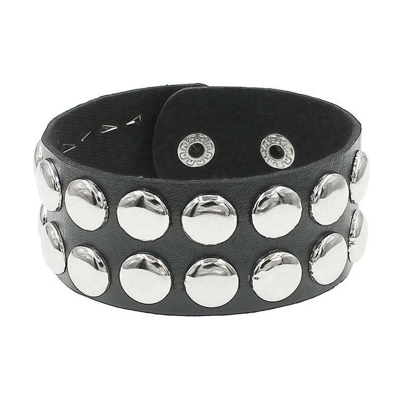 Punk Spike Stud Leather Bracelet Hip Hop Rock Wide Cuff Bangle Steampunk Hand  Classic Rivet Wristband Hand  New
