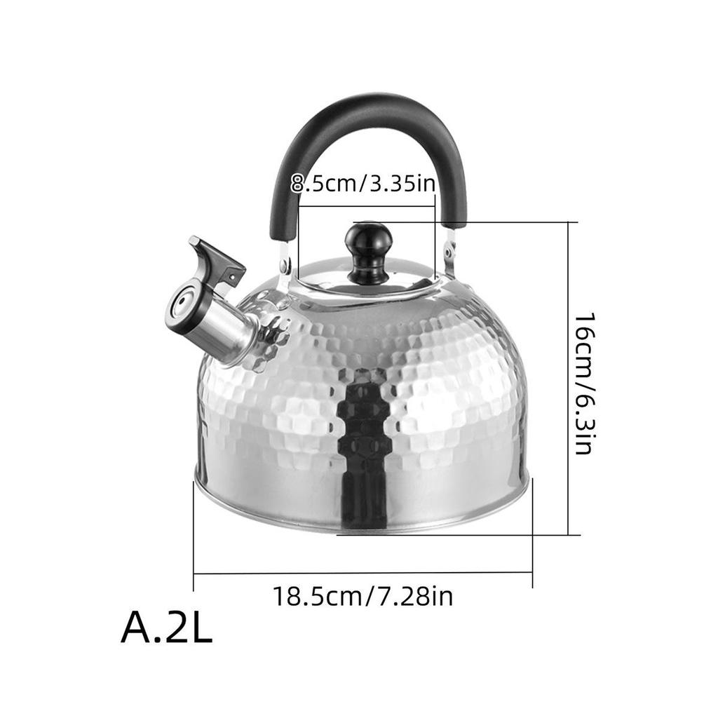 Stainless Xiyijia Whistling Steel Kettle With Retro Wooden Handle Flat Bottom Large Capacity For Boiling Water