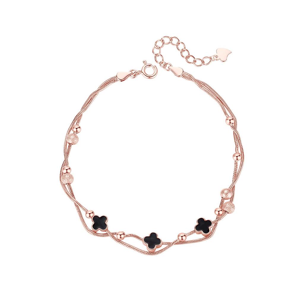 Lucky Clover Agate Anklet - High-End, Durable Women's Jewelry with Niche Design
