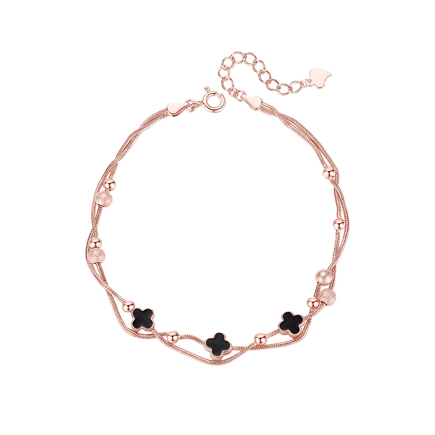 

Анклет из агата «Счастливый клевер» - Высококачественное, прочное женское украшение с нишевым дизайном Rose Gold (Agate)