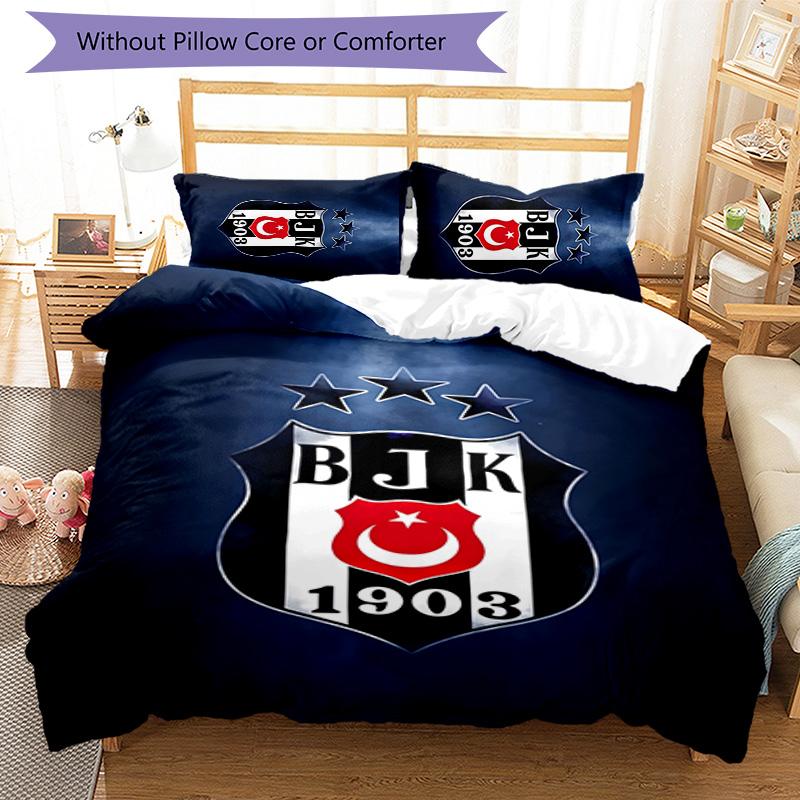 3-teiliges BJK Design Bettwäsche-Set - HD-bedruckte Bettwäsche mit 1 Bettbezug und 2 Kissenbezügen - Perfekt für die Dekoration zu Hause und im Studentenwohnheim