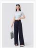Spring Women's Slimming High Waist Loose Fit Black Straight Leg Pants