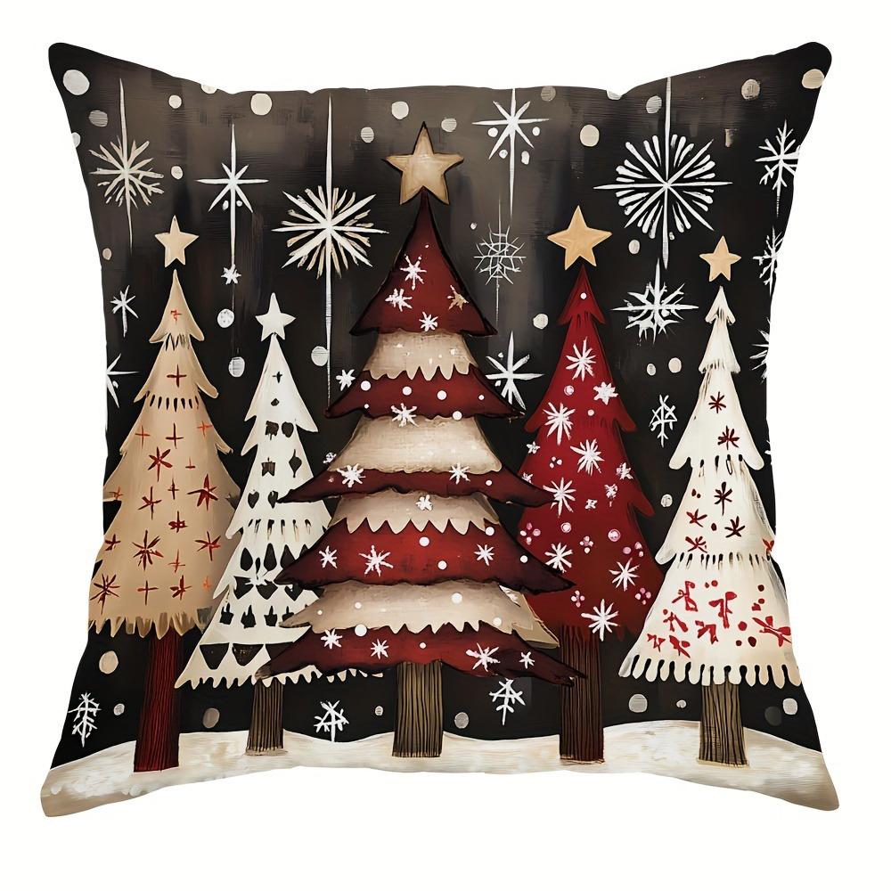 Christmas Decoration Pillowcase New Year Gift Christmas Tree Snowman Pillow Cover Home Room Decoration Sofa Cushion Cover