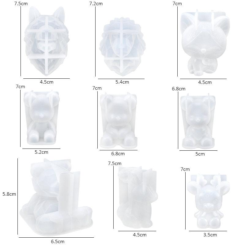 Stereoscopic Animal Resin Molds Silicone Bear Casting Molds Epoxy Resin Mold for Keychains DIY Handmade Resin Jewelry Supplies