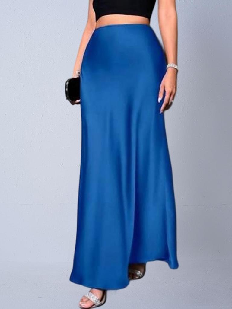 European & American Women's Imitation Silk Long Skirt, 2025 Spring/Autumn Collection