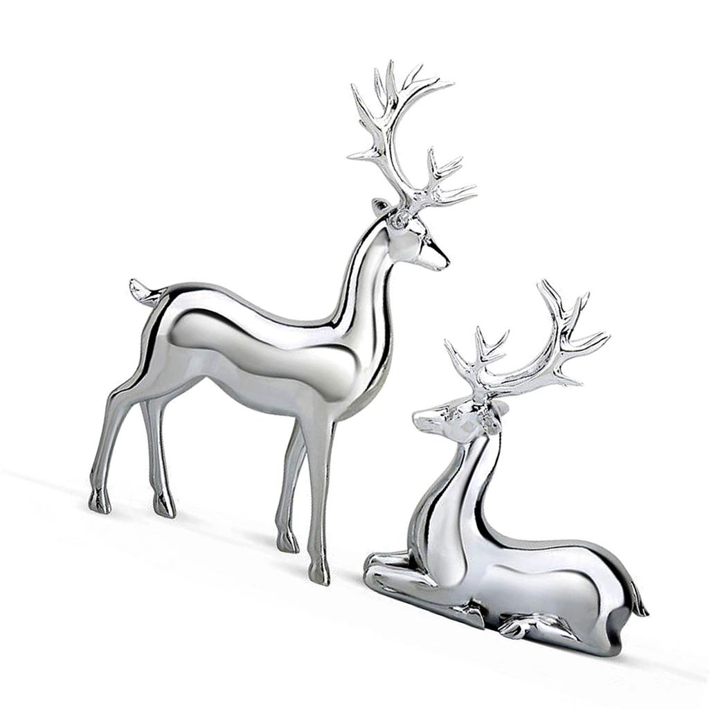 1 Pair of Deer Figurines Home Decor Desk Standing Kneeling   Statue Europn   Resin Craft