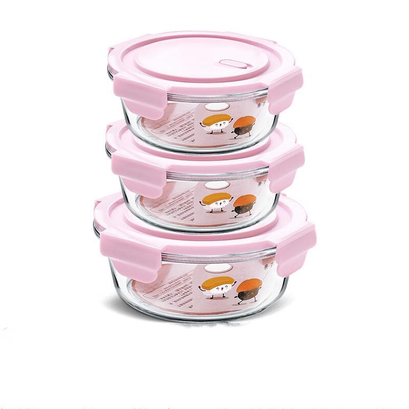 

Microwaveable Glass Bento Box Set with Lids