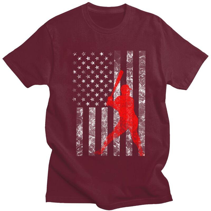 Custom American Baseball Tshirts for Men Short Sleeves Casual T Shirt Tshirts Loose Fit Pure Cotton Tees Gift Idea