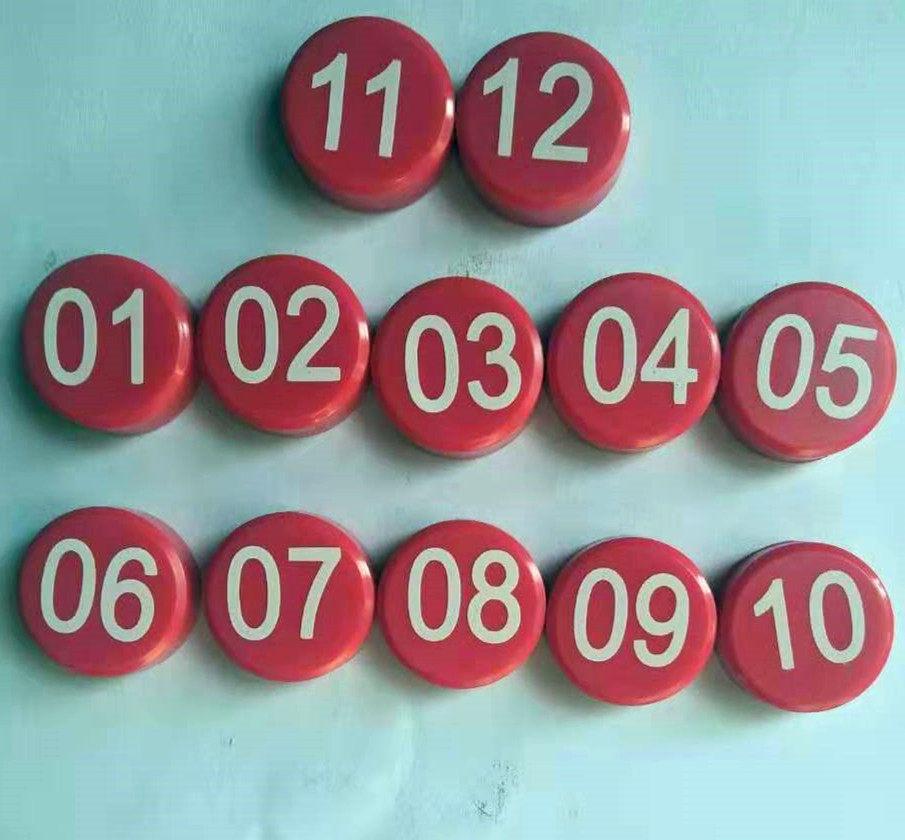 

2cm Digital Red 01-12 Set: 20mm Black & White Magnetic Month Nails