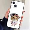 Big Eyed goofy Cat Mouse Phone Case For iPhone 17 16 15 14 13 12 Max Plus Silicone Black Cover