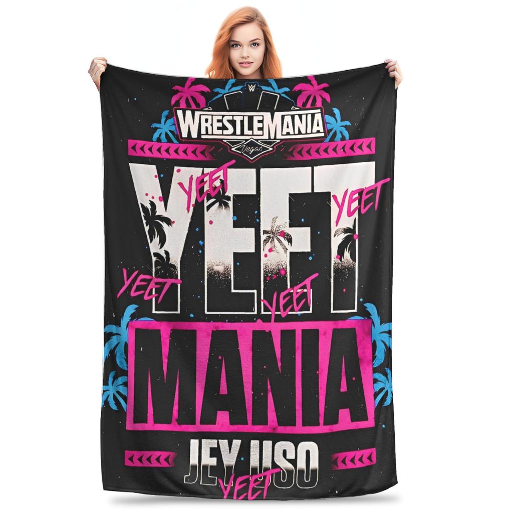 JEY YEET USO Wrestling Hřejivá deka Dětská plyšová přehozová deka Vtipný přehoz na pohovku Křeslo Flanelová přikrývka Potah na rozkládací pohovku