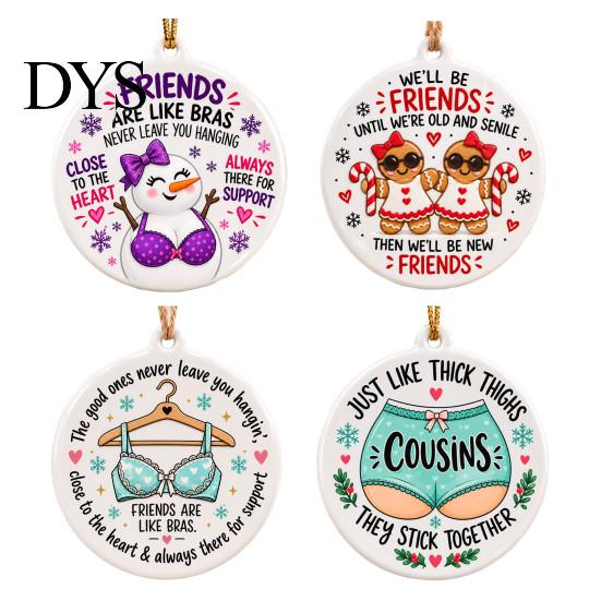 Hanging Decorations for Fireplace Funny Friendship Christmas Pendant, Durable Acrylic Ornament, Creative Xmas Festive Indoor Outdoor Ornaments