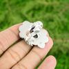 Natural Labradorite Stackable Flower Adjustable Ring 925 Silver For Women