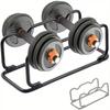 Dumbbell Stand, Holds 2 Dumbbells, 50kg Weight Capacity, Reinforced Steel, Compact, Compatible with Various Dumbbell Sizes, for Home & Gym Use (Black)