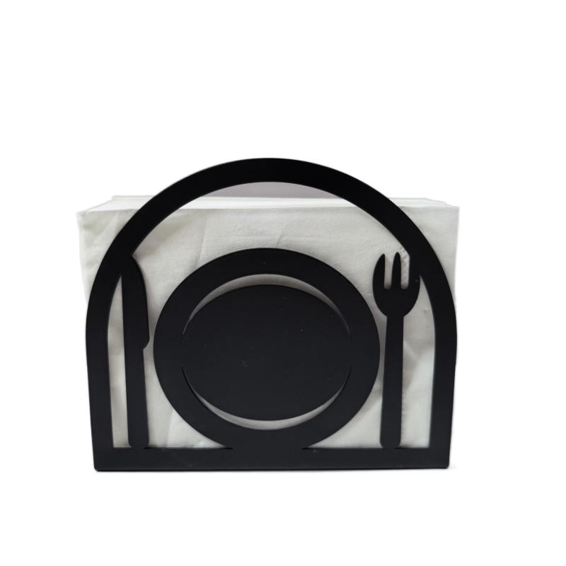 

Новый держатель для салфеток из кованого железа, креативный, простой, для дома, гостиной, спальни, обеденного стола, коробка для салфеток, стойка для хранения салфеток для ресторана чёрный