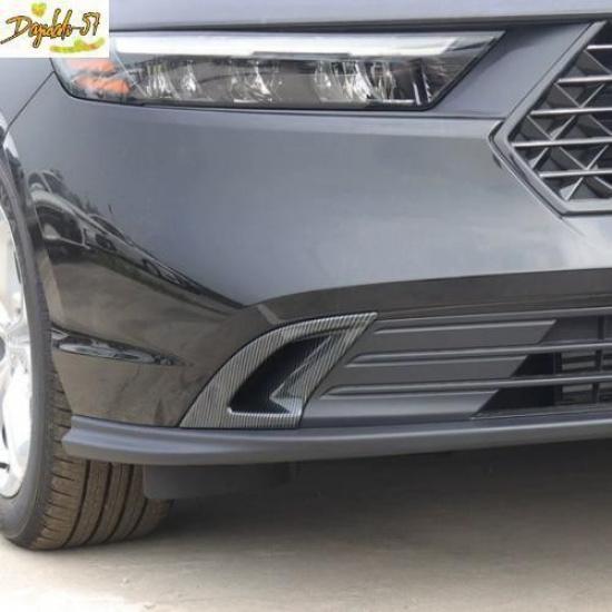 Carbon Fiber Style Front Fog Light Lamp Trim For Honda Accord