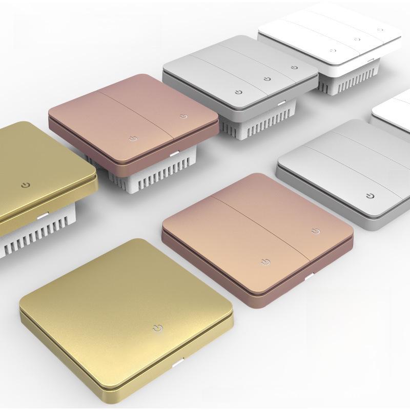 "Panou Comutator Basculant Wireless RF cu Control Dual cu Instalare Fără Lipire"