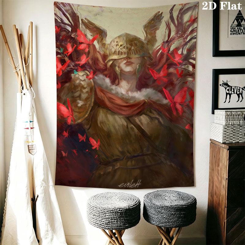 Malenia Blade Wall Hanging Printed Fabric Blanket Decorative Tapestries for Bedroom Living Room Home Decor