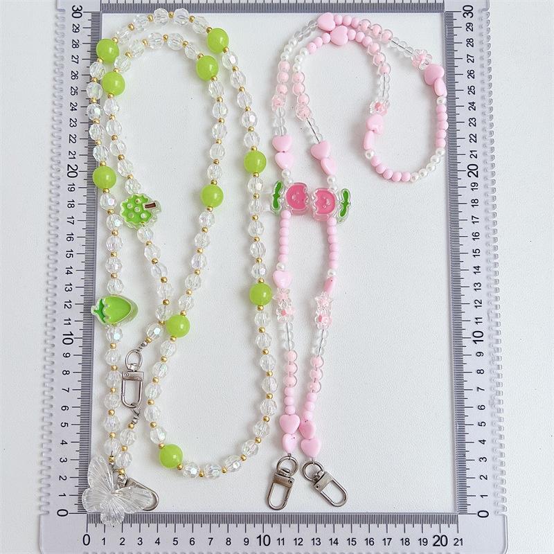 Snur universal pentru telefon Crossbody, margele, curele de lanț pentru gât lung, husă pentru telefon cu frânghie anti-pierdere cu plasture pentru Iphone Samsung Xiaomi