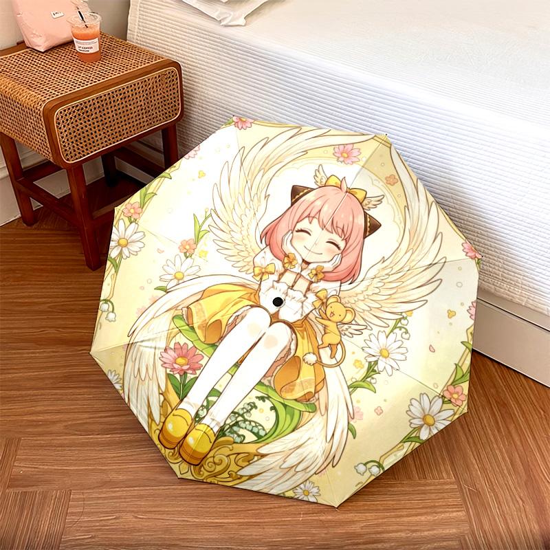 

1PC Automatic Folding Umbrella Anya Forger Pattern 8 Ribs Portable Foldable Travel Umbrella Christmas Birthday Gift разноцветный