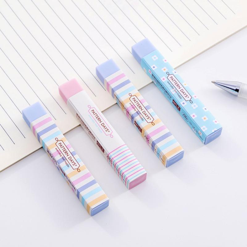 Eraser Candy-colored Small Fresh Floral Pattern Long Strip Eraser Less Crumbs Ultra-clean Student
