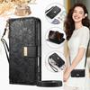 Floral Leather Wallet Case for Samsung Galaxy A05-A71 / S24-S25 series...with Detachable Shoulder Strap